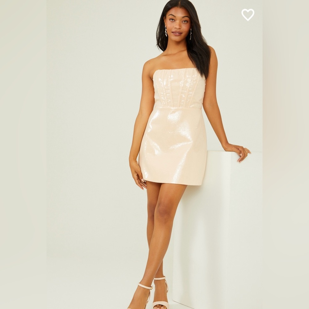 NWT Altar’d State Tamia Sequin Dress Pale Pink